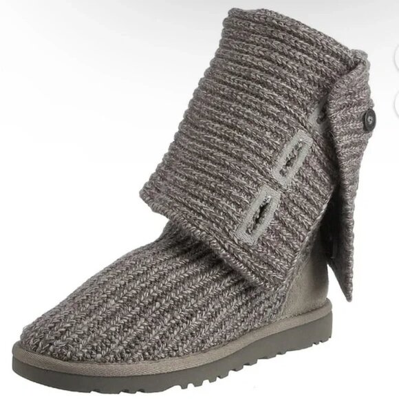 NWOT Sz 8 Ugg Women's Classic Cardy Knit Winter Boots Grey - Picture 3 of 16